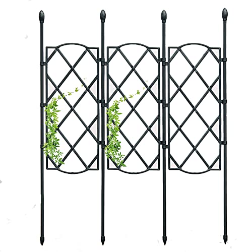 Rankgitter Rankhilfe Garten,Rankgitter kunststoffbeschichtetes Metall, Rankhilfe für Kletterpflanzen, zum Stecken, Unerlässliches Garten Zubehör，Rankspalier HxB: 135x46cm, 90x46cm，schwarz ( Size : 53i von RADAAB