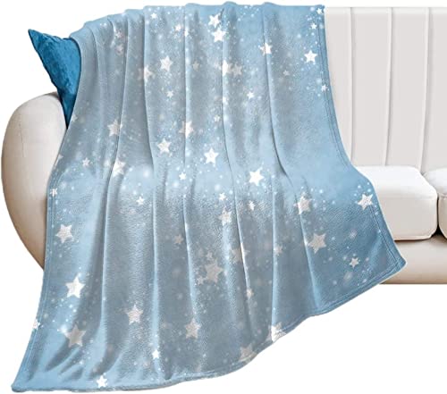 Kuscheldecke 150x200 cm Hellblau Decke 3D Druck Stern Decken Superweiche Warme Flauschige Teenager Fleecedecke für Couch Sofa Bett von RADEMA