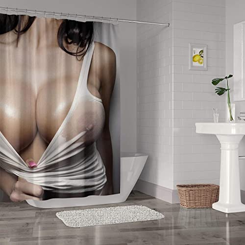 RADEMA Duschvorhang 120x200cm Nackt Duschvorhang Antischimmel Wasserdicht Sexy Frauen Shower Curtains Geeignet für Badezimmer Badewanne mit 8 Kunststoffhaken von RADEMA