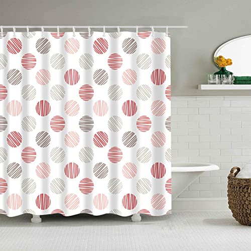 RADEMA Duschvorhang 120x200cm Punkte Duschvorhang Antischimmel Wasserdicht Geometrisch Shower Curtains Geeignet für Badezimmer Badewanne mit 8 Kunststoffhaken von RADEMA