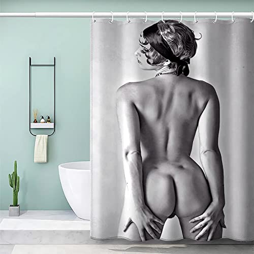 RADEMA Duschvorhang 180x180cm Nackte Duschvorhang Antischimmel Wasserdicht Sexy Erwachsene Shower Curtains Geeignet für Badezimmer Badewanne mit 12 Kunststoffhaken von RADEMA