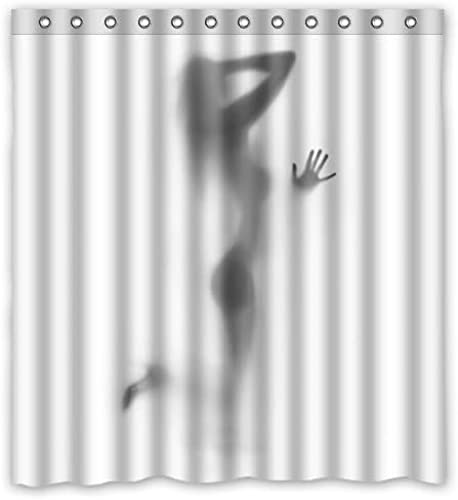 RADEMA Duschvorhang 180x200cm Nackte Schatten Duschvorhang Antischimmel Wasserdicht Sexy Frauen Shower Curtains Geeignet für Badezimmer Badewanne mit 12 Kunststoffhaken von RADEMA