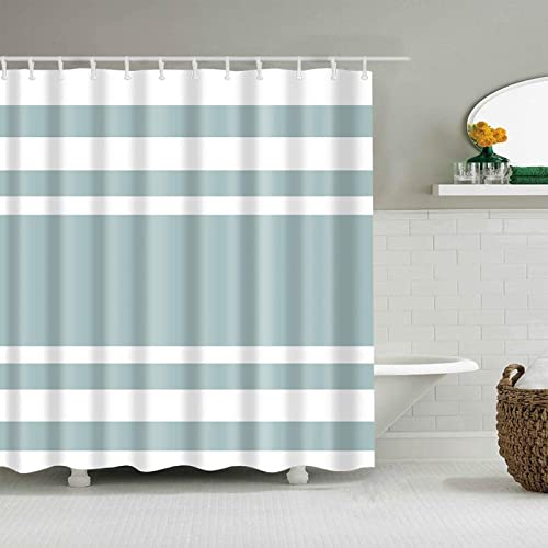 RADEMA Duschvorhang 200x200cm Gestreift Duschvorhang Antischimmel Wasserdicht Retro Shower Curtains Geeignet für Badezimmer Badewanne mit 12 Kunststoffhaken von RADEMA