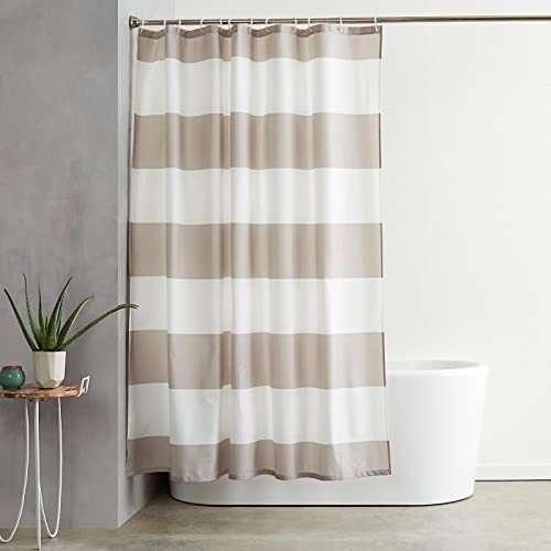 RADEMA Duschvorhang 240x200cm Gestreift Duschvorhang Antischimmel Wasserdicht Retro-Themen Shower Curtains Geeignet für Badezimmer Badewanne mit 12 Kunststoffhaken von RADEMA