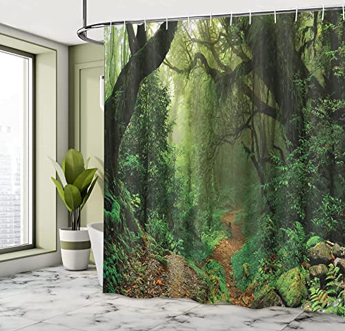 RADEMA Duschvorhang 240x200cm Regenwald Duschvorhang Antischimmel Wasserdicht Natürliche Landschaften Shower Curtains Geeignet für Badezimmer Badewanne mit 12 Kunststoffhaken von RADEMA