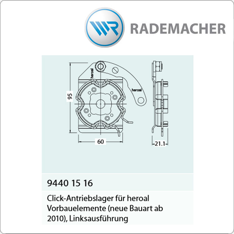 Click Antriebslager, heroal, links von RADEMACHER