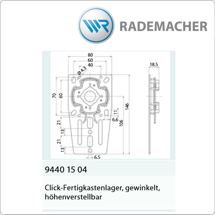 Click Fertigkastenlager , gewinkelt Höhenverstellbar von RADEMACHER