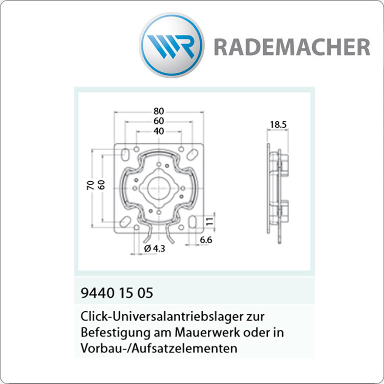 Click Universalantriebslager von RADEMACHER