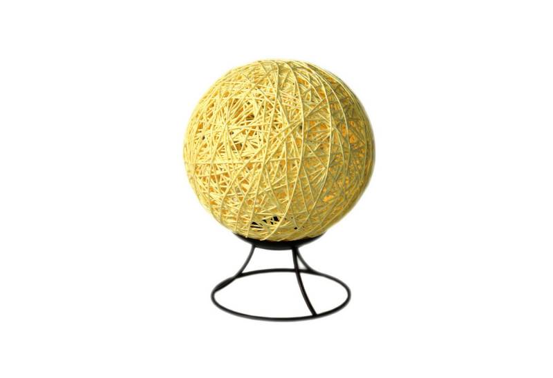 RADOLEO Tischleuchte Nachttischlampe NEST Bastkugel Tischleuchte dimmbar 20cm USB beige, LED Classic von RADOLEO