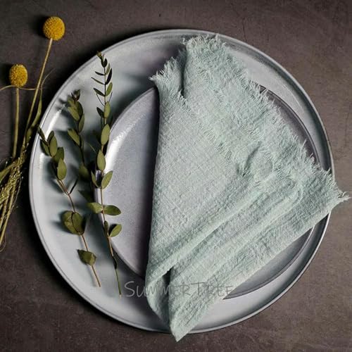 50 Stück Servietten Baumwollgaze 30 cm Serviette Musselin Geschirrtücher Abendessen Retro Käsetuch Hochzeit Party Rustikale Tischdekoration 16 Zoll von RAEF