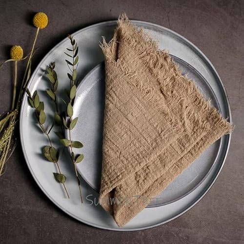 50 Stück Servietten Baumwollgaze 41 cm Serviette Musselin Geschirrtücher Abendessen Retro Käsetuch Hochzeit Party Rustikale Tischdekoration 16 Zoll von RAEF