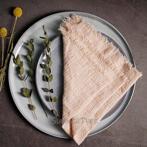 50 Stück Servietten Baumwollgaze 41 cm Serviette Musselin Geschirrtücher Abendessen Retro Käsetuch Hochzeit Party Rustikale Tischdekoration 16 Zoll von RAEF