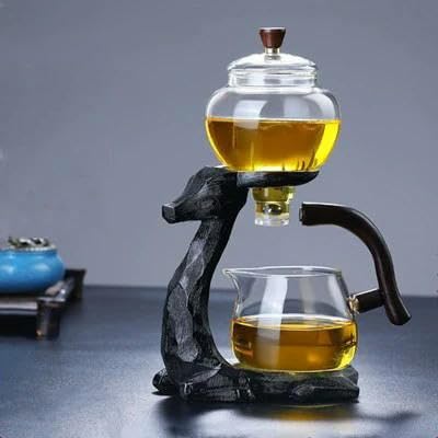 RAEF 1Set Drachen Phoenix Glas Wasserkocher Kungfu Hirsch Tee-Set Kröte Wärme-Beständig Magnetische Drip Topf Chinesische Glück Glas teekanne Neue Jahr Geschenk von RAEF