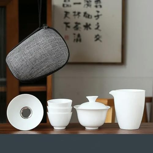 RAEF Porzellanservice Gaiwan Teetassen Tasse Teezeremonie Teekanne Chinesisches tragbares Kung-Fu-Reiseteeset Keramik-Teetasse mit Filter von RAEF