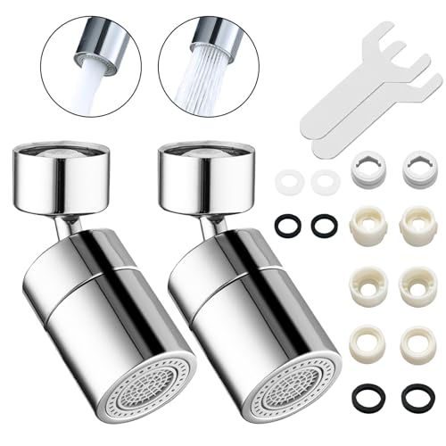 RAFIYU 2 Stück Wasserhahn Aufsatz Schwenkbar, 360°Drehbar Wasserhahn Luftsprudler, Wasserhahn-Strahlregler mit 2 Sprühfunktion, Wassersparer Sieb Strahlregler für Küche Bad RAFIYU 2 Stück Wasserhahn Aufsatz Schwenkbar, 360°Drehbar Wasserhahn Luftsprudler, Wasserhahn-Strahlregler mit 2 Sprühfunktion, Wassersparer Sieb Strahlregler für Küche Bad von RAFIYU