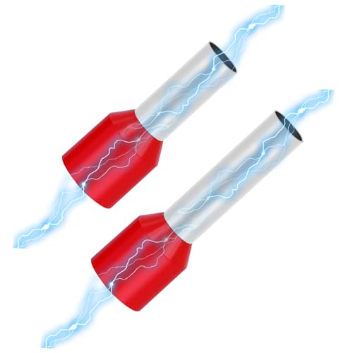 RAFIYU 200 Stück aderendhülsen，100pcs 10mm² x 12mm und 100pcs 10mm² x 18mm Länge isoliert Hülsen，rot Aderendhülsen Set，Zwillingaderendhülsen für Drahtverbindung wiederverschließbar von RAFIYU