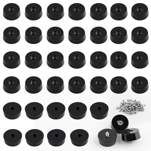 RAFIYU 40 Stück Möbelfüße, Gummipuffer, Gummifüße Schraubbar Rubber Base mit Schrauben, rutschfeste Stuhlbeinschoner Möbelgleiter-Set Effektiver Schutz Ihrer Möbel Stühle Böden Schneidebretter von RAFIYU