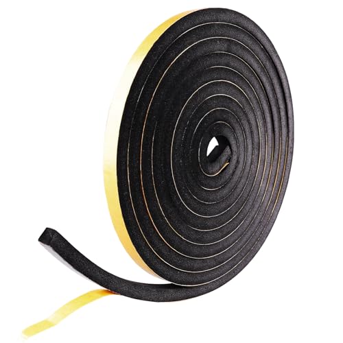 RAFIYU Dichtungsband 4m Dichtband Selbstklebend 12mm x 10mm Moosgummi Selbstklebend Wasserdicht Isolierband für Türen Fenster Gummi Schallschutz Foam Tape von RAFIYU