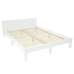 home24 Bettgestell 200 x 220cm Buche, lackiert MDF Mitteldichte Holzfaserplatte , lackiert Sperrholz aus Birke Weiß/Weiß Buche von home24