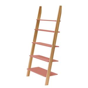 home24 Leiterregal Typ A Esche Massiv, lackiert MDF Mitteldichte Holzfaserplatte , lackiert Pink/Altrosa 85cm von home24
