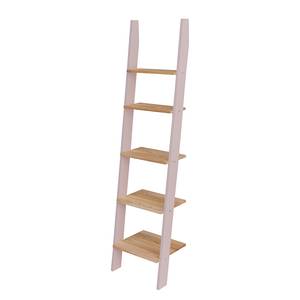 home24 Leiterregal Typ B Esche Massiv, lackiert MDF Mitteldichte Holzfaserplatte , lackiert Pink/Hellrosa 45 x 180 x 35cm von home24