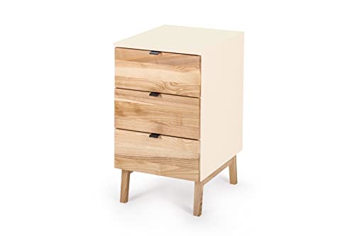 Luka Bürocontainer Bürokommode Aktenschrank 41 x 50 x 75cm (L x B x H), mit 3 Schubladen, aus FSC Holz, Cremeweiß von RAGABA