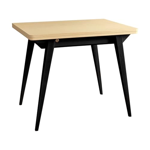 RAGABA Envelope Ausziehbarer Esstisch Ausklappbar B90/130 x H76 x T65 cm | Eschenholz mit Schwarzen Beinen RAGABA Envelope Ausziehbarer Esstisch Ausklappbar B90/130 x H76 x T65 cm | Eschenholz mit Schwarzen Beinen von RAGABA
