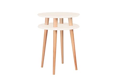 UFO Runder Beistelltisch Couchtisch Durchmesser 45cm x Höhe 62cm - Einfache Montage, FSC-Holz - Für Wohnzimmer und Schlafzimmer von RAGABA