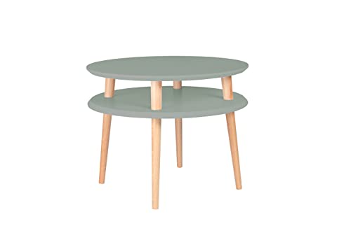 UFO Runder Couchtisch Durchmesser 57cm x Höhe 45cm - Einfache Montage, FSC-Holz - Für Wohnzimmer und Schlafzimmer von RAGABA