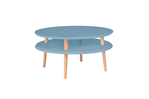 UFO Runder Couchtisch Durchmesser 70cm x Höhe 30cm - Einfache Montage, FSC-Holz - Für Wohnzimmer und Schlafzimmer von RAGABA