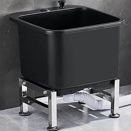 Bodenwischbecken, Tragbarer Bodenwischer, Waschbecken, Schwarz und Hellschwarz, mehrere Größen(Black,40 * 44.5cm) von RAGOPILEN