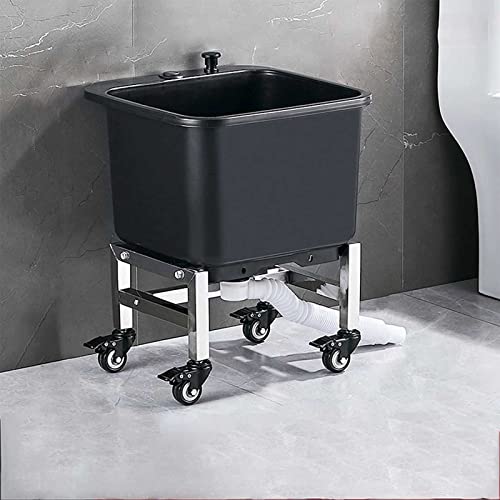 Bodenwischbecken, Tragbarer Bodenwischer, Waschbecken, Schwarz und Hellschwarz, mehrere Größen(Black,40 * 50.5cm) von RAGOPILEN