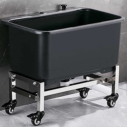 Bodenwischbecken, Tragbarer Bodenwischer, Waschbecken, Schwarz und Hellschwarz, mehrere Größen(Black,60 * 50.5cm) von RAGOPILEN
