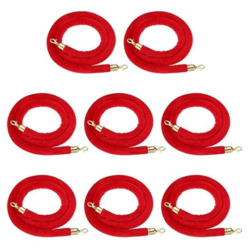 Crowd Control Seile, 8er-Pack Absperrseile zur Kontrolle von Menschenmengen mit silber-goldenem Haken, mehrere Größen(Gold Hook,5ft/155cm) von RAGOPILEN