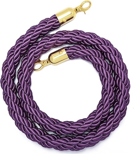 Crowd Control Seile, Absperrseil zur Kontrolle von Menschenmengen mit goldenem Haken, mehrfarbig, mehrere Größen(Purple,4.9ft/150cm) von RAGOPILEN