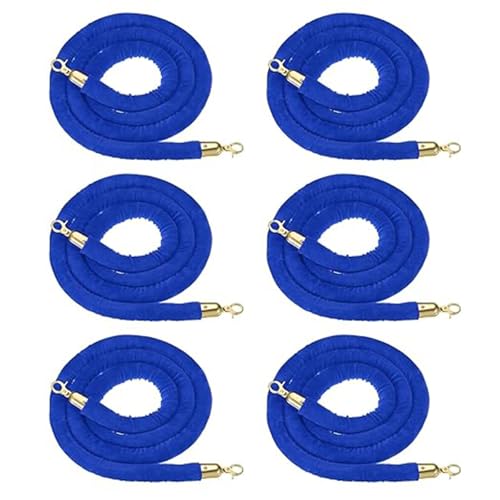 Crowd Control Seile, Blaues Absperrseil aus Samt mit silbernen und goldenen Haken, mehrere Größen, 8 Stück(Gold Hook,3.3ft/100cm) von RAGOPILEN