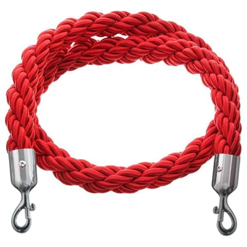 Crowd Control Seile, Gedrehtes Warteschlangen-Absperrseil mit Metallhaken zur Kontrolle der Menschenmenge, mehrfarbig, 2–10 Fuß(Red,8ft/245cm) von RAGOPILEN