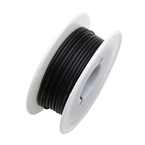 Kabel, Flexibler 16–30 AWG Silikon-isolierter Draht 600 V verzinntes Kupfer, mehrfarbig, Packung mit 5 Rollen(Black-5 Rolls,26AWG 10m per roll) von RAGOPILEN