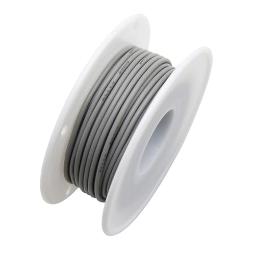 Kabel, Flexibler 16–30 AWG Silikon-isolierter Draht 600 V verzinntes Kupfer, mehrfarbig, Packung mit 5 Rollen(Gray-5 Rolls,26AWG 10m per roll) von RAGOPILEN