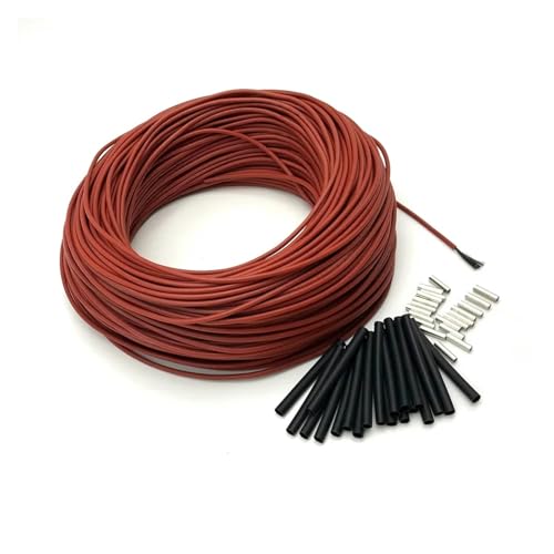 Kabel, Kohlefaser-Heizdraht, Infrarot, 12 K, 33 Ohm/m, 3 mm, Silikonkautschuk-Isolierung, Rot, Packung mit mehreren Größen(10m) von RAGOPILEN