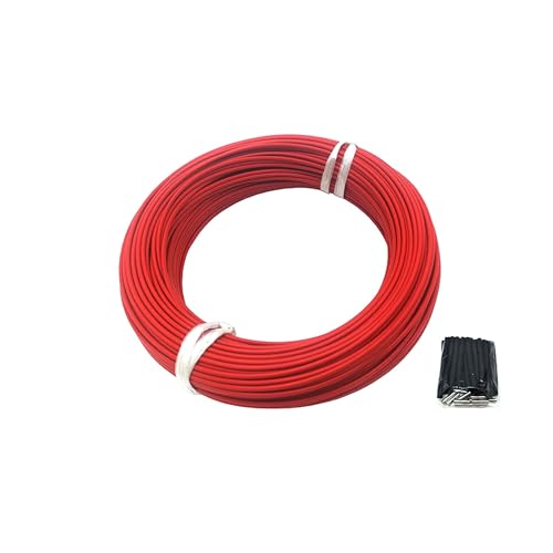 Kabel, Kohlefaser-Heizkabel for Fußbodenheizung, 2 mm, 12 K, 33 Ohm/m, 200 °C, Fluorpolymer, Rot, mehrere Größen(30m) von RAGOPILEN