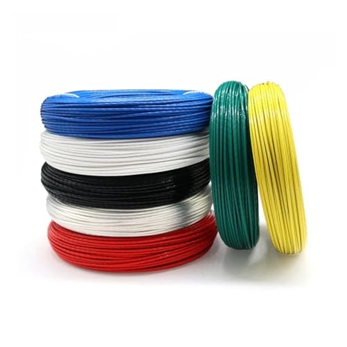 Kabel, PTFE-versilberter OFC-Draht, 10 Meter, 20–30 AWG, mehrfarbig(Red-10 Meters,30AWG 0.06mm) von RAGOPILEN