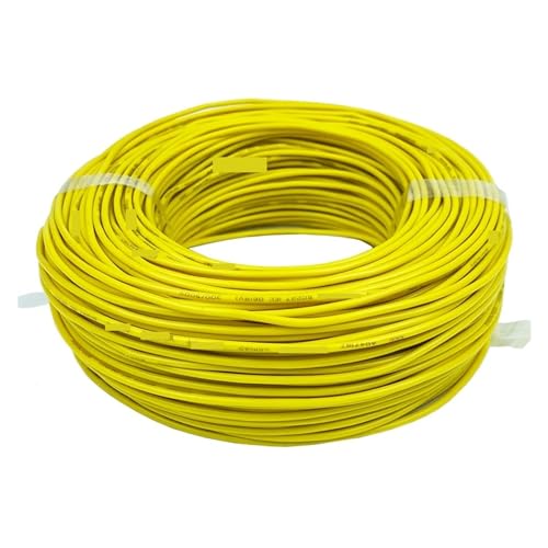 Kabel, RV Kupferdraht Flexibles Kabel 300/500V Litze PVC Elektrischer Draht Mehrere Größen Multicolor(Yellow,10 meters-17AWG (1.0mm2)) von RAGOPILEN