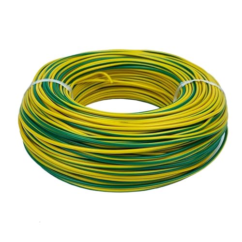 Kabel, RV Kupferdraht Flexibles Kabel 300/500V Litze PVC Elektrischer Draht Mehrere Größen Multicolor(Yg,10 meters-10AWG (6.0mm2)) von RAGOPILEN