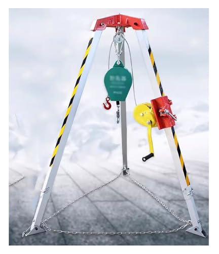 Kettenflaschenzug, Rettungsstativ-Kit 2600LBS/1800LBS/1200LBS Windenoptionen Einstellbare 4,1-7ft Beine 65,6-98ft Kabel Mehrere Größen(2600LBS Winch) von RAGOPILEN