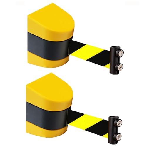 Magnetische Bandabsperrung versenkbar, Magnetische einziehbare Gurtbarriere zur Kontrolle von Menschenmengen, 2er-Pack, mehrere Größen(B,10M/32FT) von RAGOPILEN