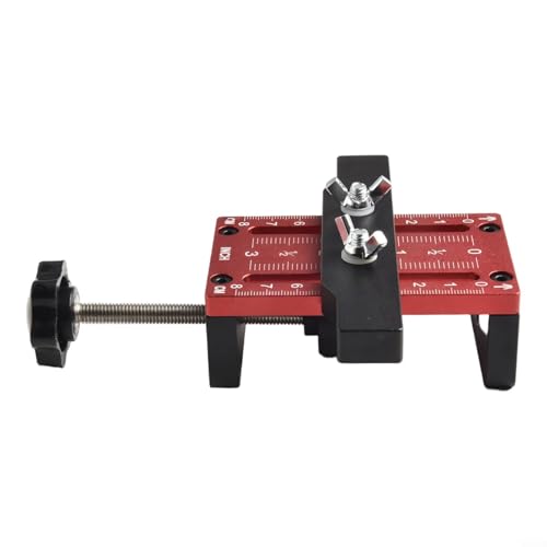 Montagevorrichtung, Rote Klemme zur Höhenverstellung von Schranktüren aus Metall for 10–60 mm große Holzbretter mit Stützklemme von RAGOPILEN