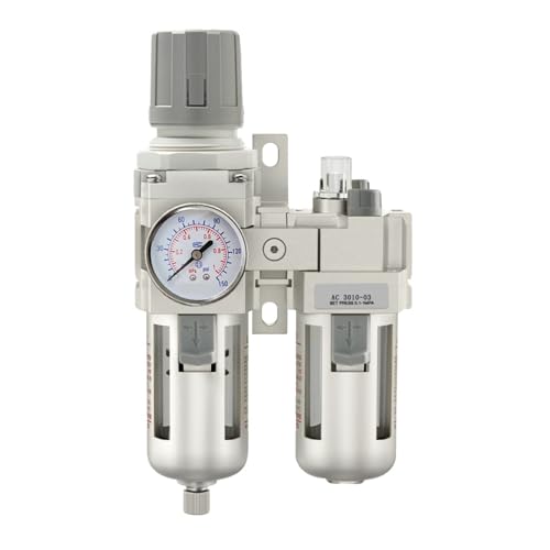 Öl-Wasser-Schmiervorrichtung, Luftkompressor Öl-Wasserabscheider Pneumatischer Filterdruckregler mit Entwässerung 2-teilig 3-teilig(AutomaticdrainageAF4000-04D) von RAGOPILEN