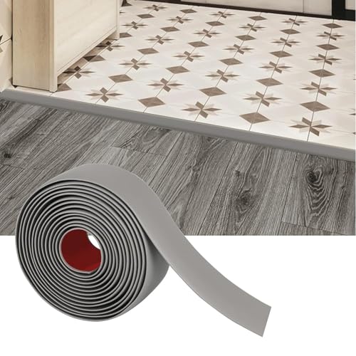 PVC-Bodenübergangsleiste, PVC-Bodenübergangsstreifen Schwarz und Grau 1 m - 20 m(Grey,4m/13.1ft) von RAGOPILEN