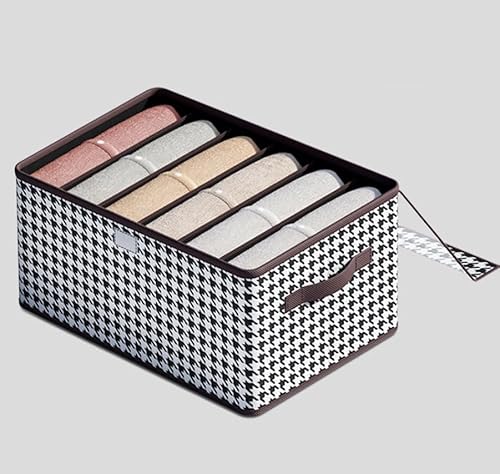 RAGOPILEN Aufbewahrungsbox, 6/7/9 Fächer Kleiderschrank Kleider-Organizer,(A with Lid,6 grids) von RAGOPILEN